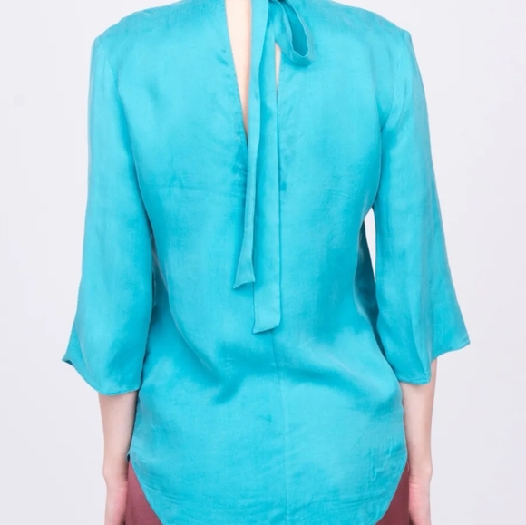 Sandro V neck bow tie blouse - Picture 4 of 7